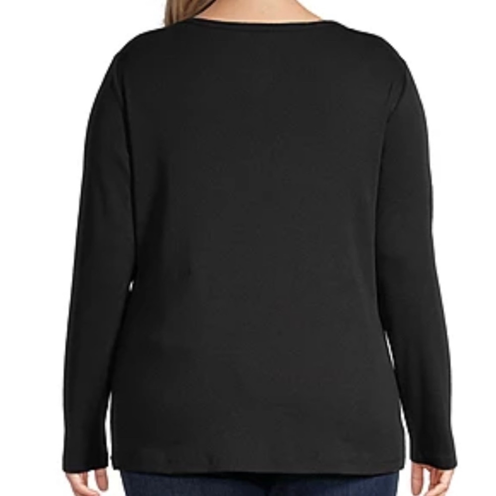 ⚓️ ST. JOHN’S BAY Essential Black Tee in Rib Fabric - Picture 5 of 9